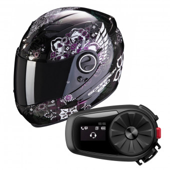 Full Face Scorpion Exo 490 Divina Black Chameleon + Kit Bluetooth Sena 5S Solo