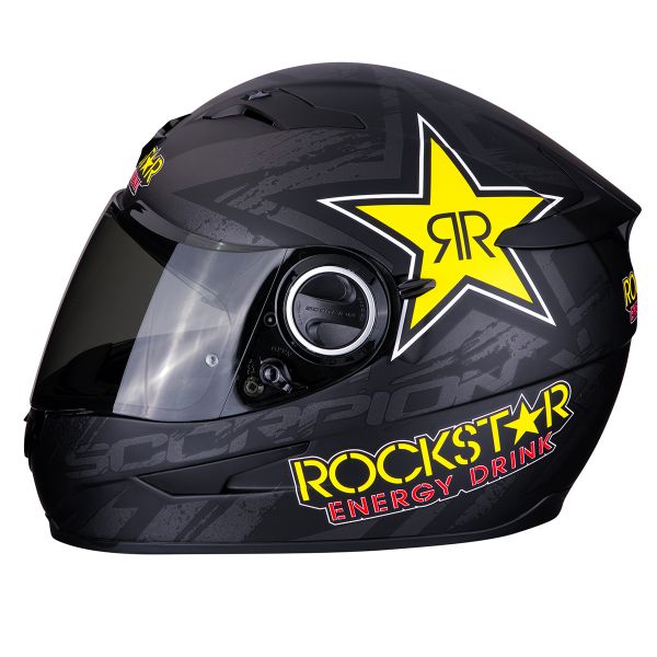 Scorpion Exo 490 Rockstar Black Yellow Red + Kit Bluetooth Sena 5S Solo