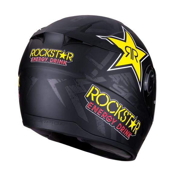 Scorpion Exo 490 Rockstar Black Yellow Red + Kit Bluetooth Sena 5S Solo