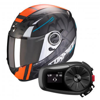 Full Face Scorpion Exo 490 Rok II Replica + Kit Bluetooth Sena 5S Solo