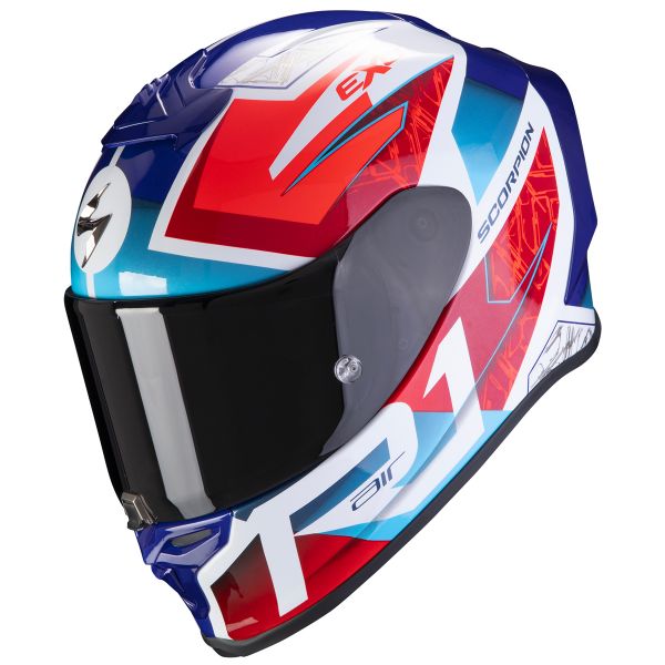 Full Face Scorpion Exo R1 Air Infini White Blue Red