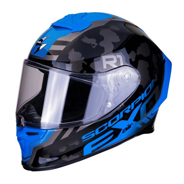 Full Face Scorpion Exo R1 Air Ogi Silver Blue