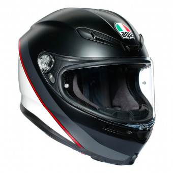 Full Face AGV K-6 Minimal Pure Matt Black White Red