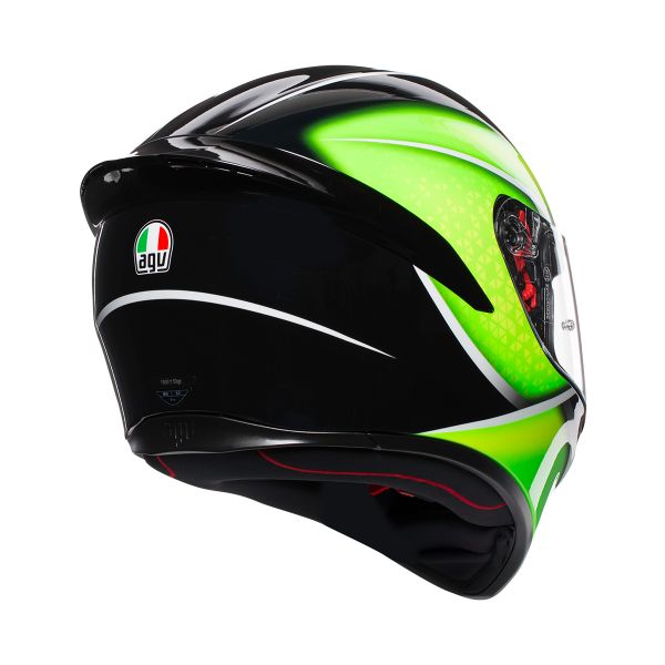 Helmet AGV K1 Qualify Black Green ready to ship iCasque.co.uk