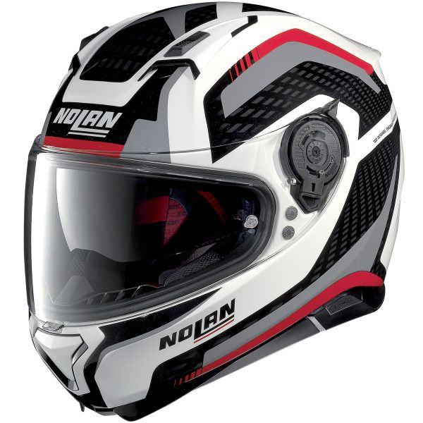 Full Face Nolan N87 Arkad N-Com White Red Grey 43