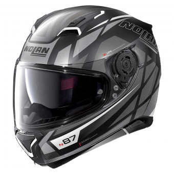 Casque Full Face Nolan N87 Originality N-Com Flat Black Silver 68 Casque Full Face Nolan N87 Originality N-Com Flat Black Silver 68