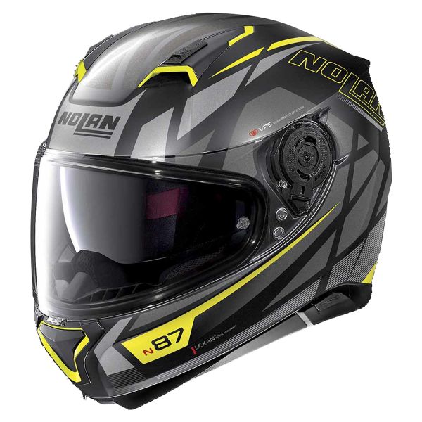Full Face Nolan N87 Originality N-Com Flat Black Yellow 70