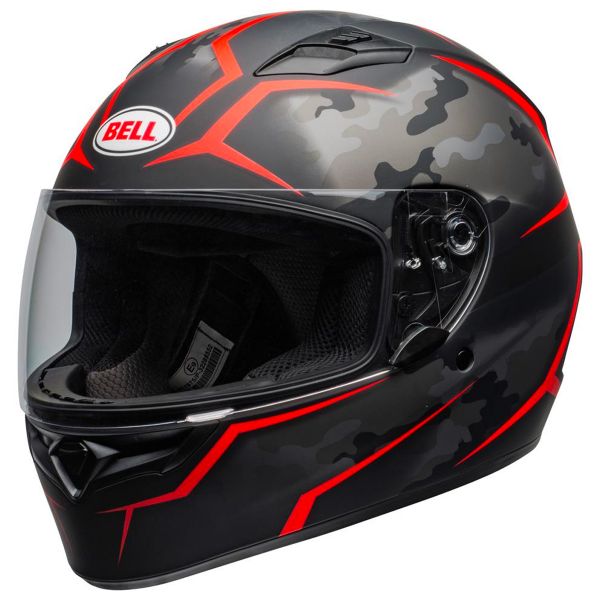 Full Face Bell Qualifier Stealth Camo Matte Black Red