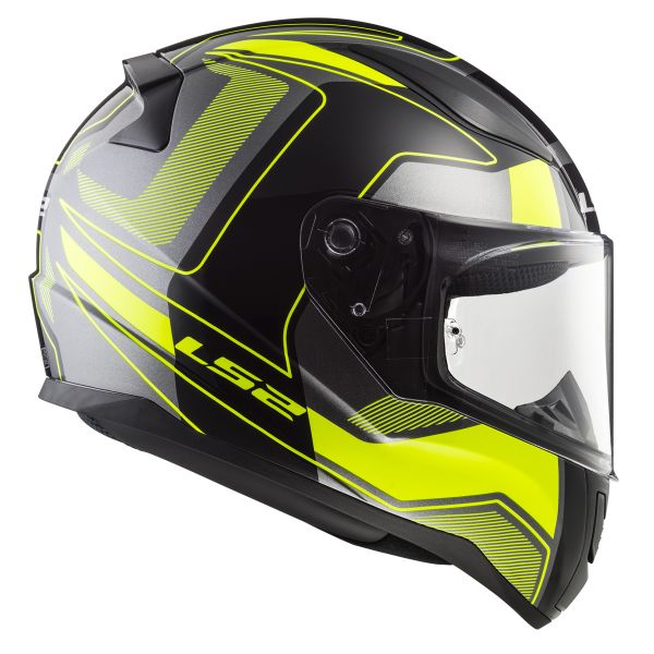 LS2 Rapid Carrera Matt Black H-V Yellow FF353