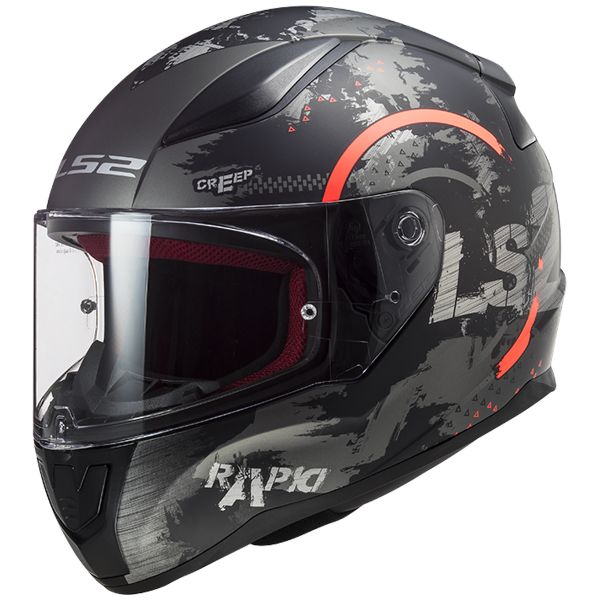 Full Face LS2 Rapid Circle Titanium Fluo Orange FF353