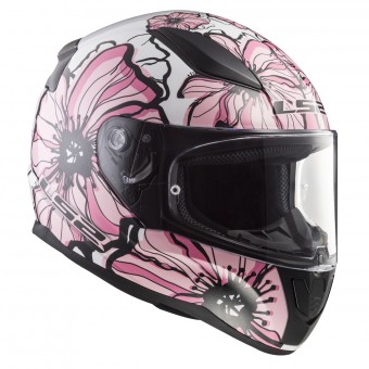 Full Face LS2 Rapid Poppies White Pink FF353