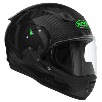 Full Face Roof RO200 Carbon Panther Black Green Neon