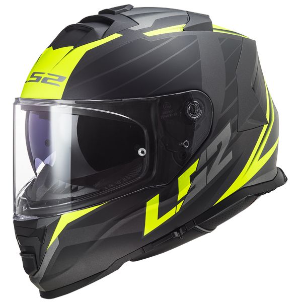 Full Face LS2 Storm Nerve Matt Black H-V Yellow FF800