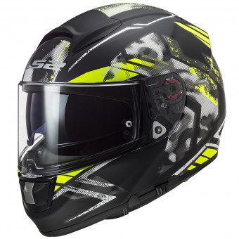Full Face LS2 Vector Stencil Black H-V Yellow FF397