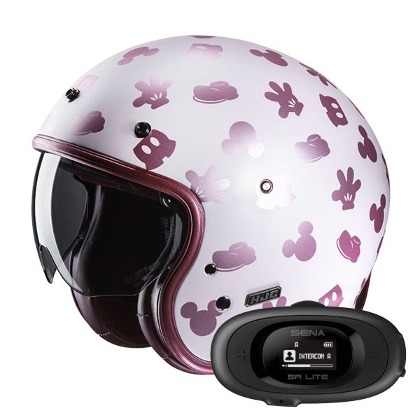 Open Face HJC V31 Disney Mickey MC8SF + Kit bluetooth 5R Lite