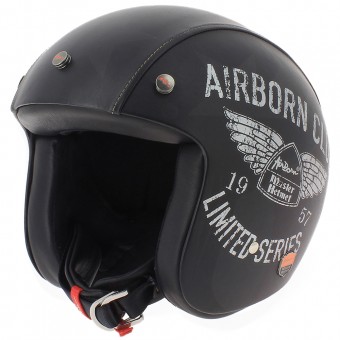 Casque Open Face Airborn Steve AB+ 42 Black Leather Casque Open Face Airborn Steve AB+ 42 Black Leather