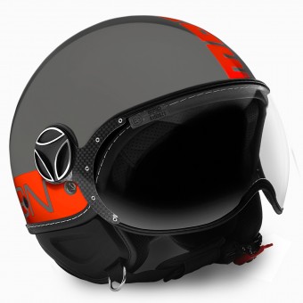 Open Face Momo Design FGTR Grey Orange Fluo