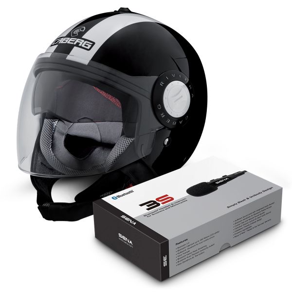 Open Face Caberg Riviera V3 Legend Black White