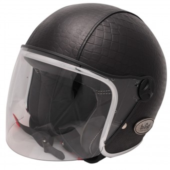 Casque Open Face Baruffaldi Zeon Vintage 2.0 Crocco Black Black Interior Casque Open Face Baruffaldi Zeon Vintage 2.0 Crocco Black Black Interior