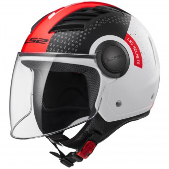 Open Face LS2 Airflow Condor White Black Red Long OF562