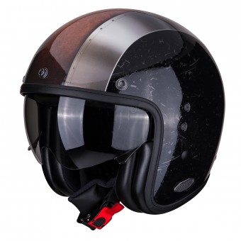 Casque Open Face Scorpion Belfast Byway Black Silver Casque Open Face Scorpion Belfast Byway Black Silver