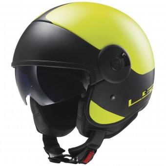 Open Face LS2 Cabrio Via Matt Hi-Vis Yellow Black OF597