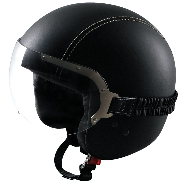 Motorcycle Helmet Andrea Cardone Jet Vitello Cervo Black