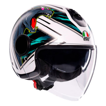 Casque Open Face AGV Eteres Ghepard Matt White Black Green Casque Open Face AGV Eteres Ghepard Matt White Black Green