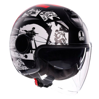 Casque Open Face AGV Eteres History Matt Black White Red Casque Open Face AGV Eteres History Matt Black White Red
