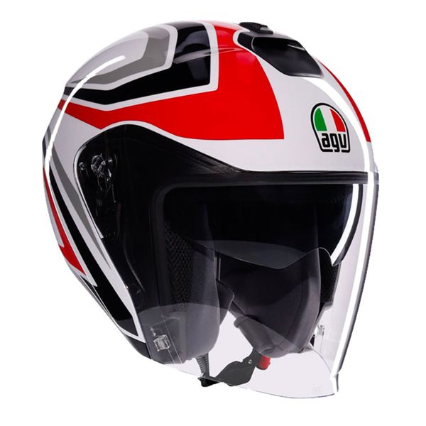 Open Face AGV Irides Tolosa Black Grey Red