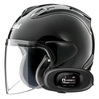 Open Face Arai SZ-R Vas Evo Black + Kit bluetooth 5R Lite Solo