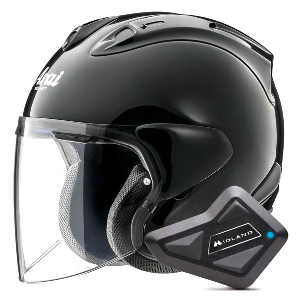 Open Face Arai SZ-R Vas Evo Black + Kit Bluetooth BT Mini Open Face Arai SZ-R Vas Evo Black + Kit Bluetooth BT Mini