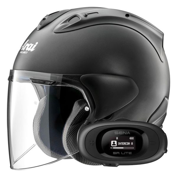 Open Face Arai SZ-R Vas Evo Matt Black + Kit bluetooth 5R Lite Solo