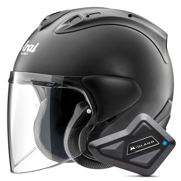 Open Face Arai SZ-R Vas Evo Matt Black + Kit Bluetooth BT Mini Open Face Arai SZ-R Vas Evo Matt Black + Kit Bluetooth BT Mini