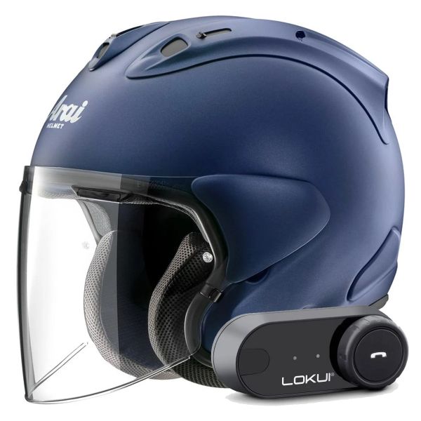 Open Face Arai SZ-R Vas Evo Matt Blue + Kit Bluetooth Lokui K30 Open Face Arai SZ-R Vas Evo Matt Blue + Kit Bluetooth Lokui K30