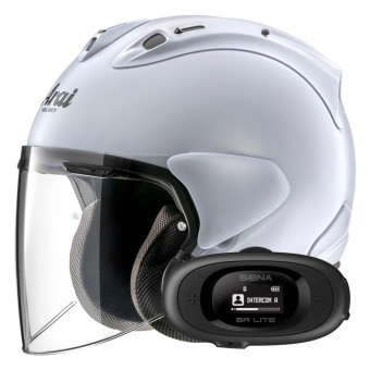 Open Face Arai SZ-R Vas Evo Matt White + Kit bluetooth 5R Lite Solo