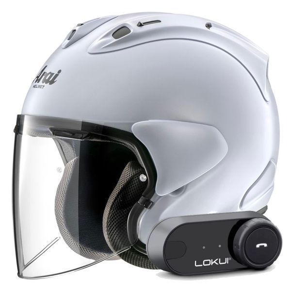 Open Face Arai SZ-R Vas Evo Matt White + Kit Bluetooth Lokui K30 Open Face Arai SZ-R Vas Evo Matt White + Kit Bluetooth Lokui K30