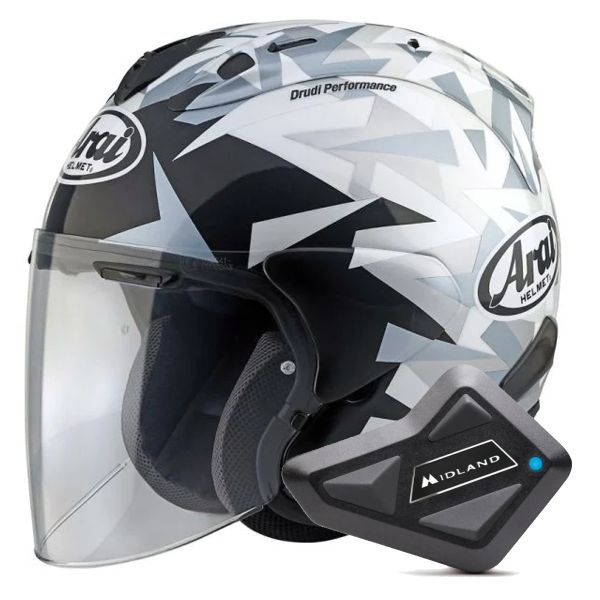 Open Face Arai SZ-R Vas Evo Mimesis White + Kit Bluetooth BT Mini Open Face Arai SZ-R Vas Evo Mimesis White + Kit Bluetooth BT Mini
