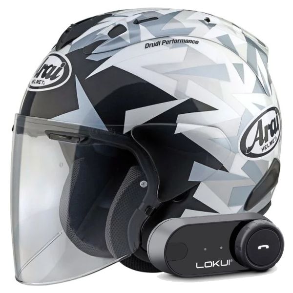 Open Face Arai SZ-R Vas Evo Mimesis White + Kit Bluetooth Lokui K30 Open Face Arai SZ-R Vas Evo Mimesis White + Kit Bluetooth Lokui K30