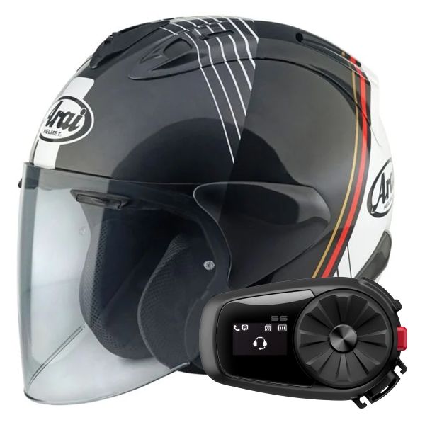 Open Face Arai SZ-R Vas Evo Temu + Kit Bluetooth 5S Solo