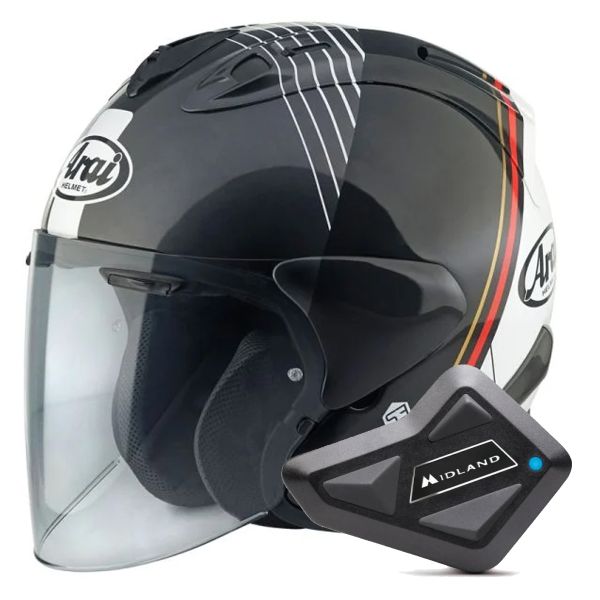 Open Face Arai SZ-R Vas Evo Temu + Kit Bluetooth BT Mini Open Face Arai SZ-R Vas Evo Temu + Kit Bluetooth BT Mini