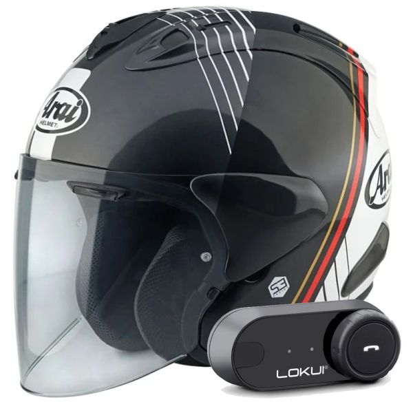 Open Face Arai SZ-R Vas Evo Temu + Kit Bluetooth Lokui K30 Open Face Arai SZ-R Vas Evo Temu + Kit Bluetooth Lokui K30