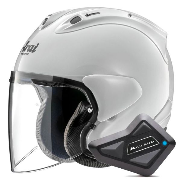 Open Face Arai SZ-R Vas Evo White + Kit Bluetooth BT Mini Open Face Arai SZ-R Vas Evo White + Kit Bluetooth BT Mini