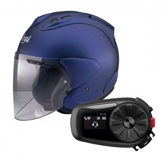 Open Face Arai SZ-R Vas Matt Blue + Kit Bluetooth Sena 5S Solo