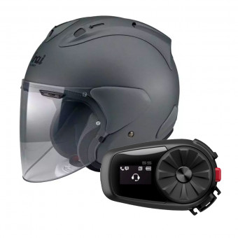 Open Face Arai SZ-R Vas Matt Green + Kit Bluetooth Sena 5S Solo