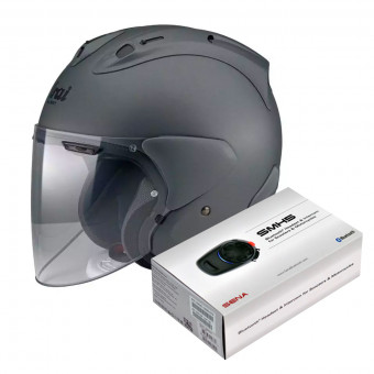 Open Face Arai SZ-R Vas Matt Green + Kit Bluetooth Sena SMH5