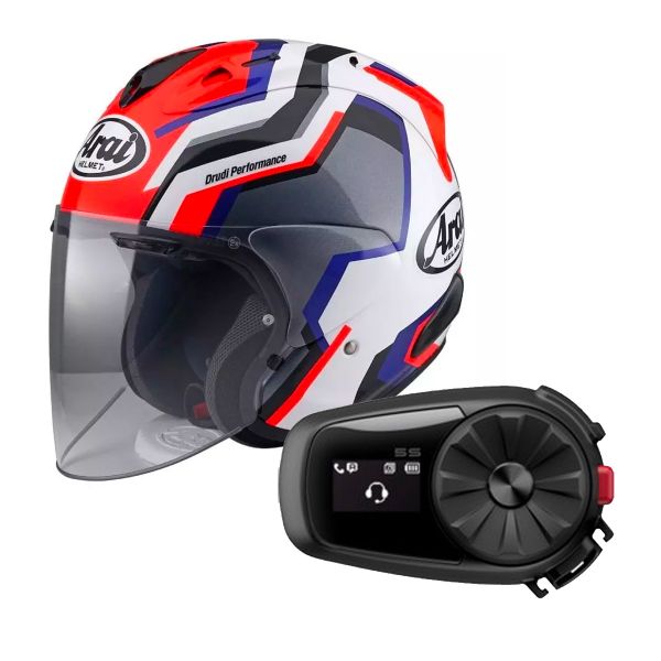 Open Face Arai SZ-R Vas RSW Trico + Kit Bluetooth Sena 5S Solo