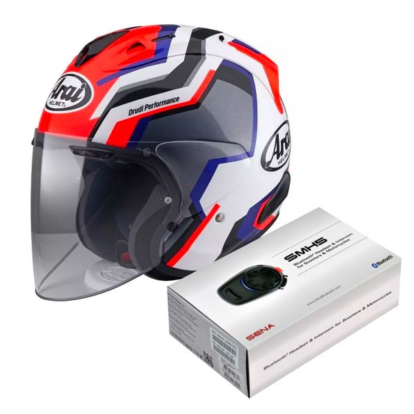 Open Face Arai SZ-R Vas RSW Trico + Kit Bluetooth Sena SMH5