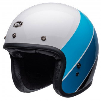 Open Face Bell Custom 500 Riff White Blue