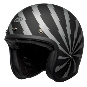 Open Face Bell Custom 500 Vertigo Matt Black Silver